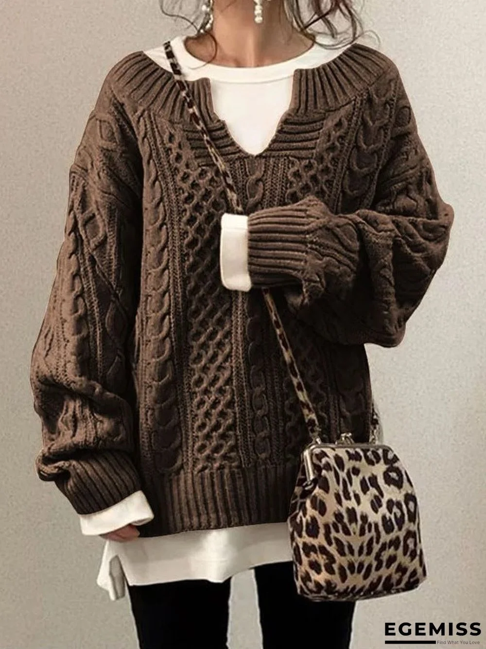 Hemp Pattern Sweater Casual Sweater | EGEMISS