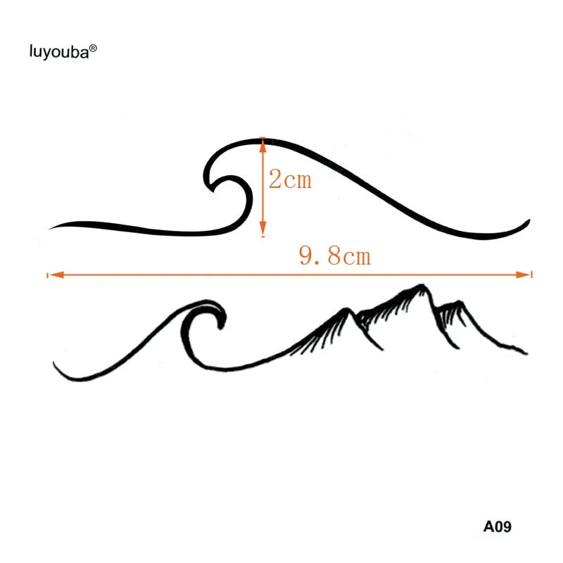 Waves And Glaciers Waterproof Temporary Tattoos Men Fake Tattoo Tatoo Temporary Stickers Sleeve Kids Tattoo Pokemon