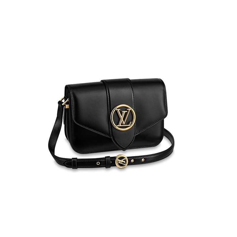 Louis Vuitton Black Smooth Calfskin LV Pont 9 MM, myGemma