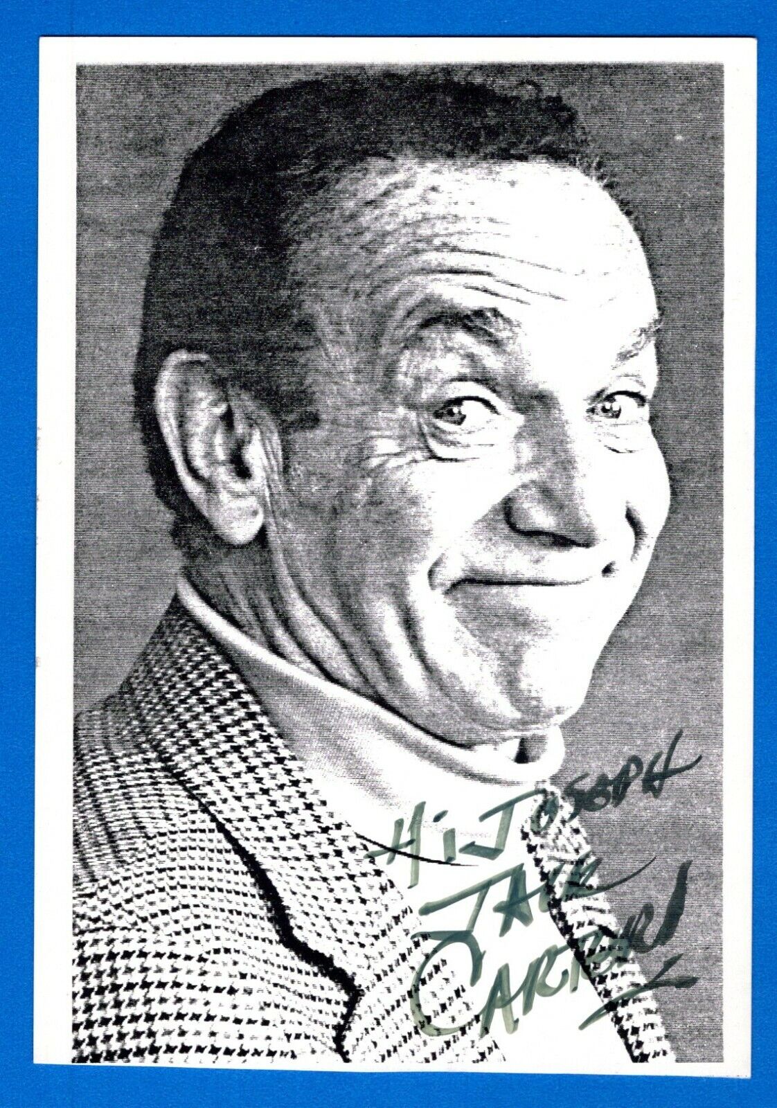 Jack Carter Actor Comedian Hand Signed Autograph 3.5x5 Photo Poster painting