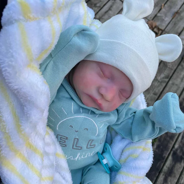 20'' real touch Sleeping Reborn Levy Baby Doll Boy Named Wythe Lifelike Newborn Dolls Toy With "Heartbeat" Body Rebornartdoll® RSAW-Rebornartdoll®