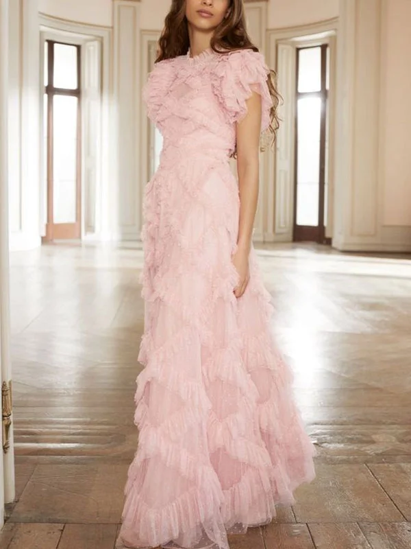 Ruffle Foam Tulle Women's Dress