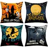 4 Set Happy Halloween Farmhouse Pillows Halloween Party Pillow Decorative Covers