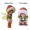 Mushroom Gnome Elf Ornaments Resin Miniature Fairy Figurine for Home Decorations