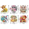 (US Local)6Pcs Diamond Painting Refrigerator Magnets Diamond Art Kits (Flower Animal)