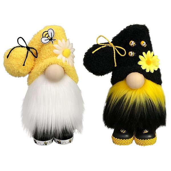 Bee Day Gnome Dwarf,Bumble Bee Plush,Bee Gnomes For Tier Trays,Bee Day Faceless Doll Elf Handmade Home Holiday Decor