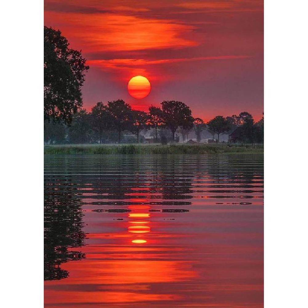 

30x40cm Round Drill Diamond Painting-Sunrise, 501 Original