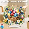 Diamond Painting Acrylic Easter Egg Flower Tabletop Ornaments Decorations for Adult Beginner Home Decor DIY Crafts Gift