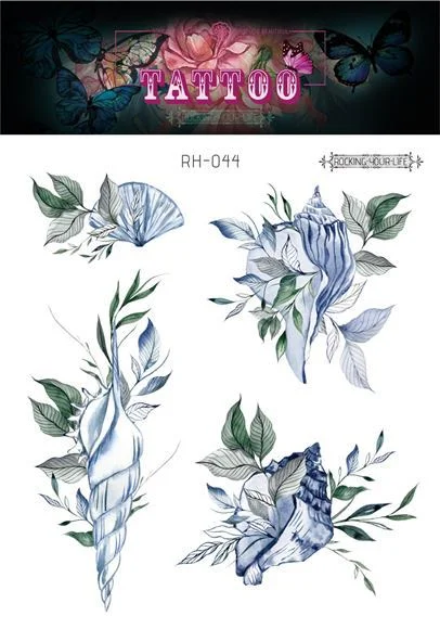 12 Kinds Handpainted Ocean Tattoo Sticker Flower Whale Starfish Turtle Temporary Body Art Disposable Make Up tatouage temporaire