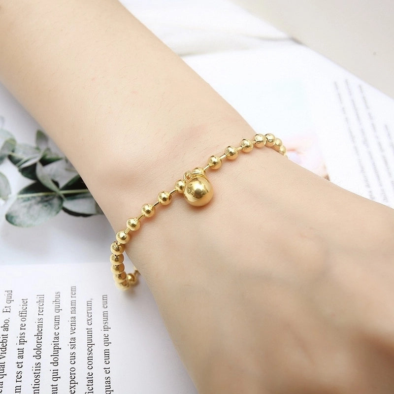 Elegant Round Heart Shape 304 Stainless Steel 18K Gold Plated Bracelets In Bulk
