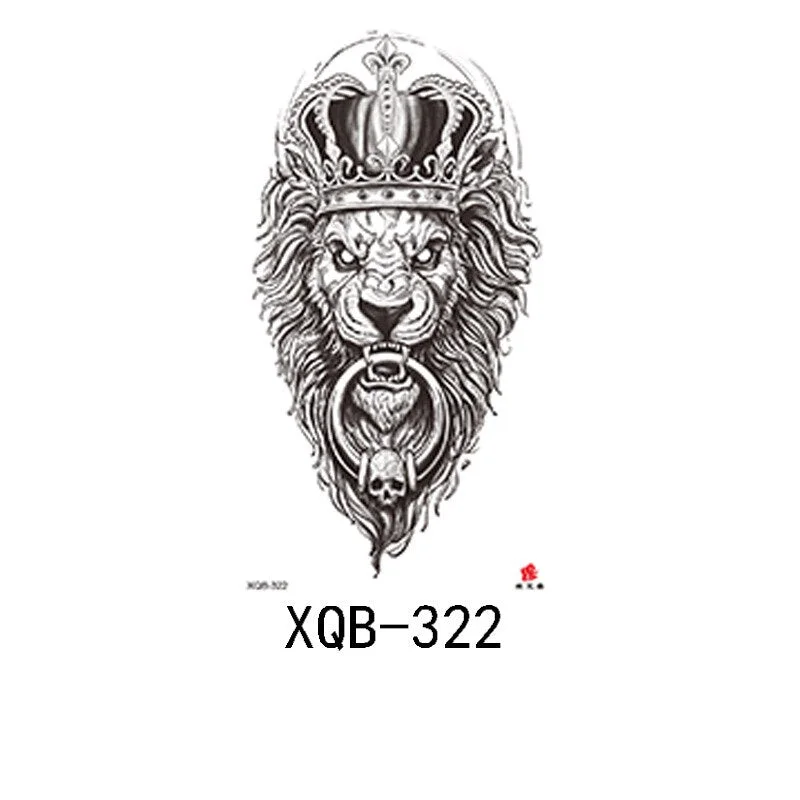 Small Full Arm Waterproof Tattoo Sticker Half Arm Arm Painted Flower Animal Arm Lasting European and American Tattoo Sticker