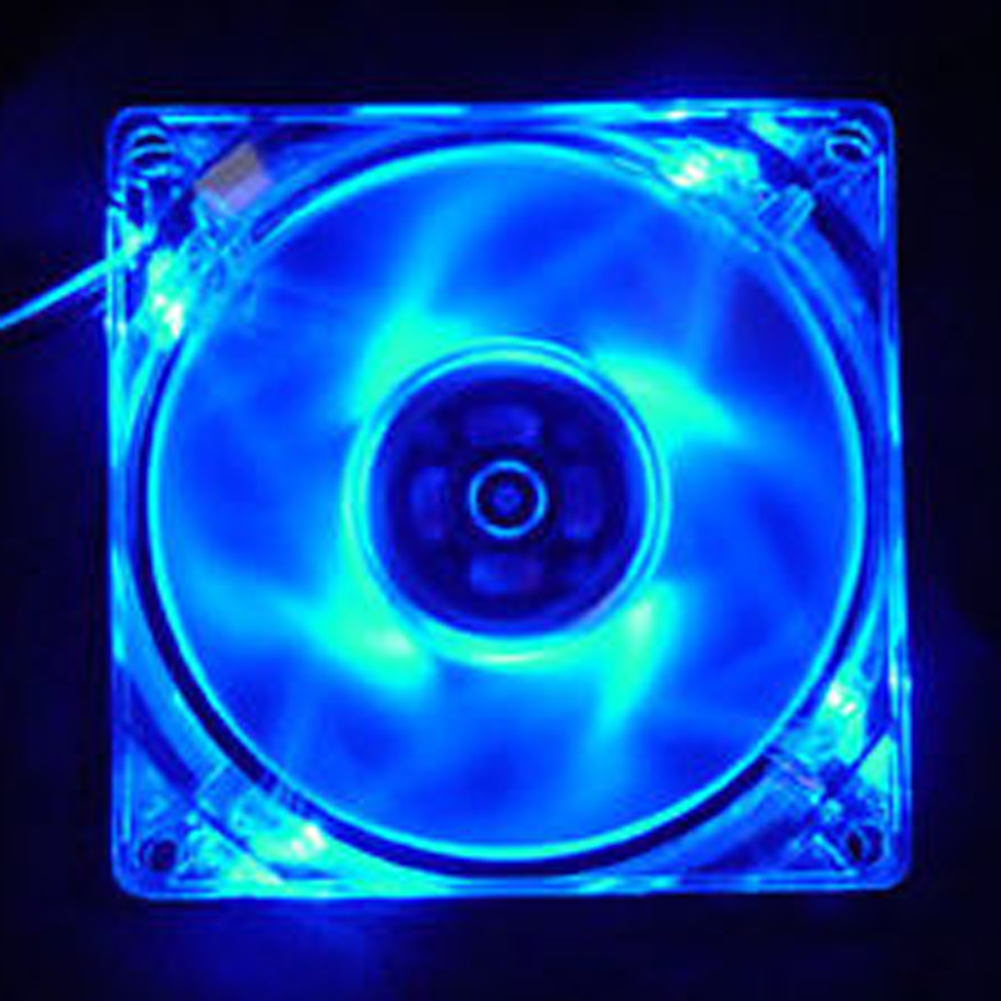 

Led Light Cpu Cooling Fan Computer Pc Clear Case Quad 12Cm Heatsink Blue, 501 Original