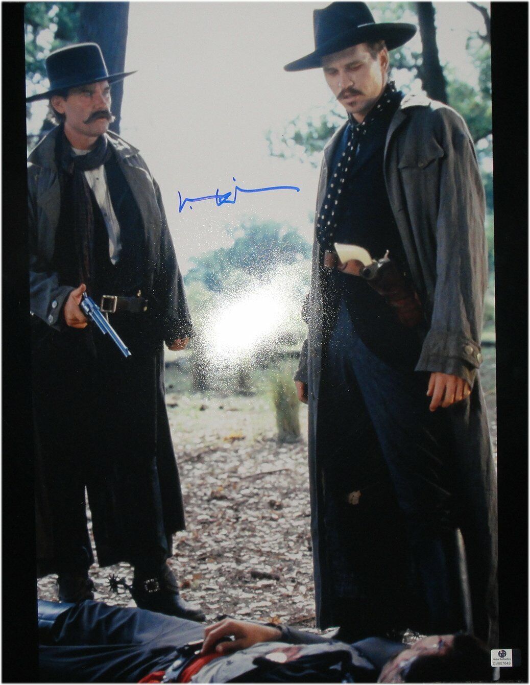 Val Kilmer Hand Signed 16x20 Photo Poster painting Tombstone W/ Kurt Russell GA GV Global COA