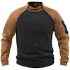 Men's Retro Solid Color Warm Sweatshirt - Suitable for Winter Outdoor Hiking