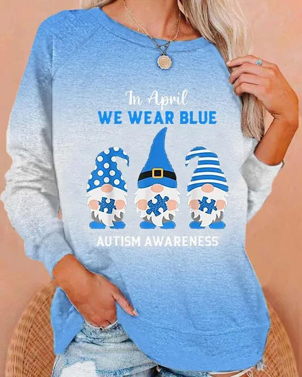 Women's Diabetes Concern In November We Wear Blue Print Sweatshirt