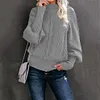 Women Long-sleeved Knitted Solid Color Sweater
