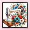 Flower Sewing Machine-14CT Stamped Cross Stitch 40*40cm/15.75*15.75in tapestrymarket