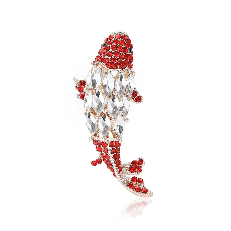 Lady Pin Fish Alloy Inlay Artificial Rhinestones Women’s Brooches