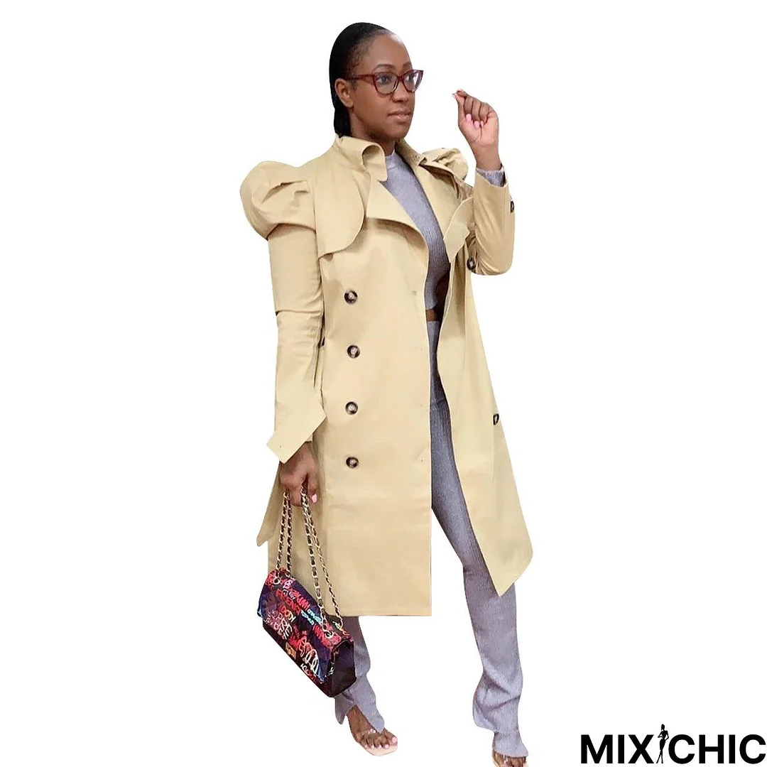 Versatile Casual Long Windbreaker Coat for Women