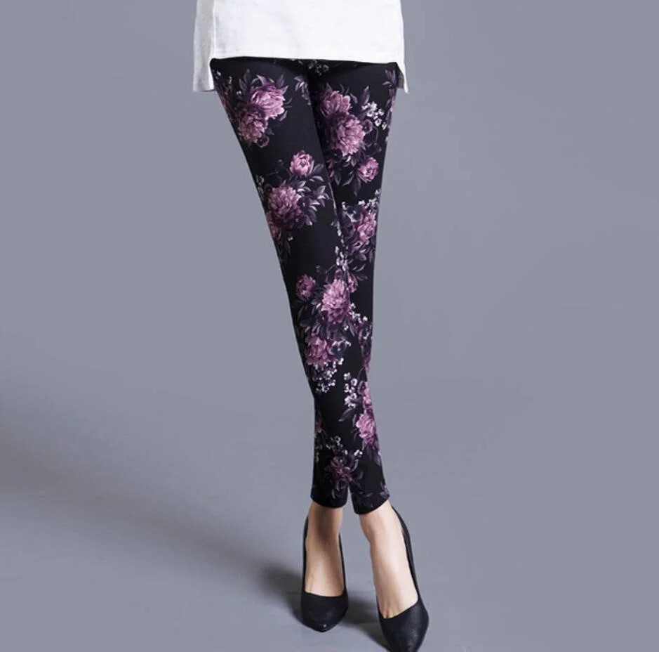 CUHAKCI Female Workout Slim High Waist Elastic Sexy Pants Women Leggings Print Stretchy Fitness Gym Leggins Trousers