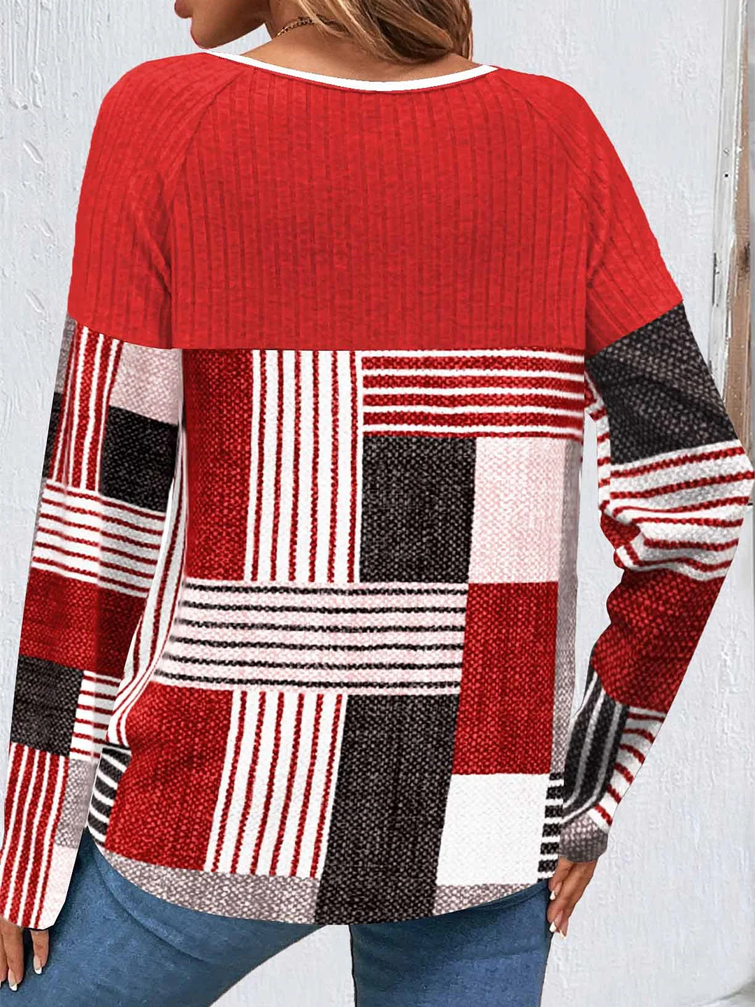 Women Half Sleeve V-neck Solid Color Dress