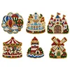 6PCS Fairyland DIY Pearl Diamond Painting Christmas Fridge Magnets, Sparkling Rhinestone Refrigerator Magnet Craft Kit for Home Decor & Gifts