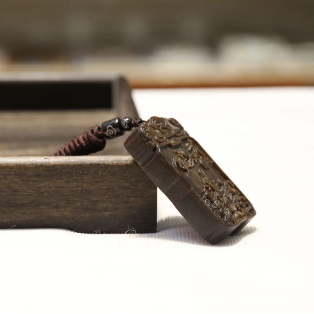 Brunei Agarwood 46 Amulet Sinking Water Grade Fushou Amulet Agarwood Pendant Necklace