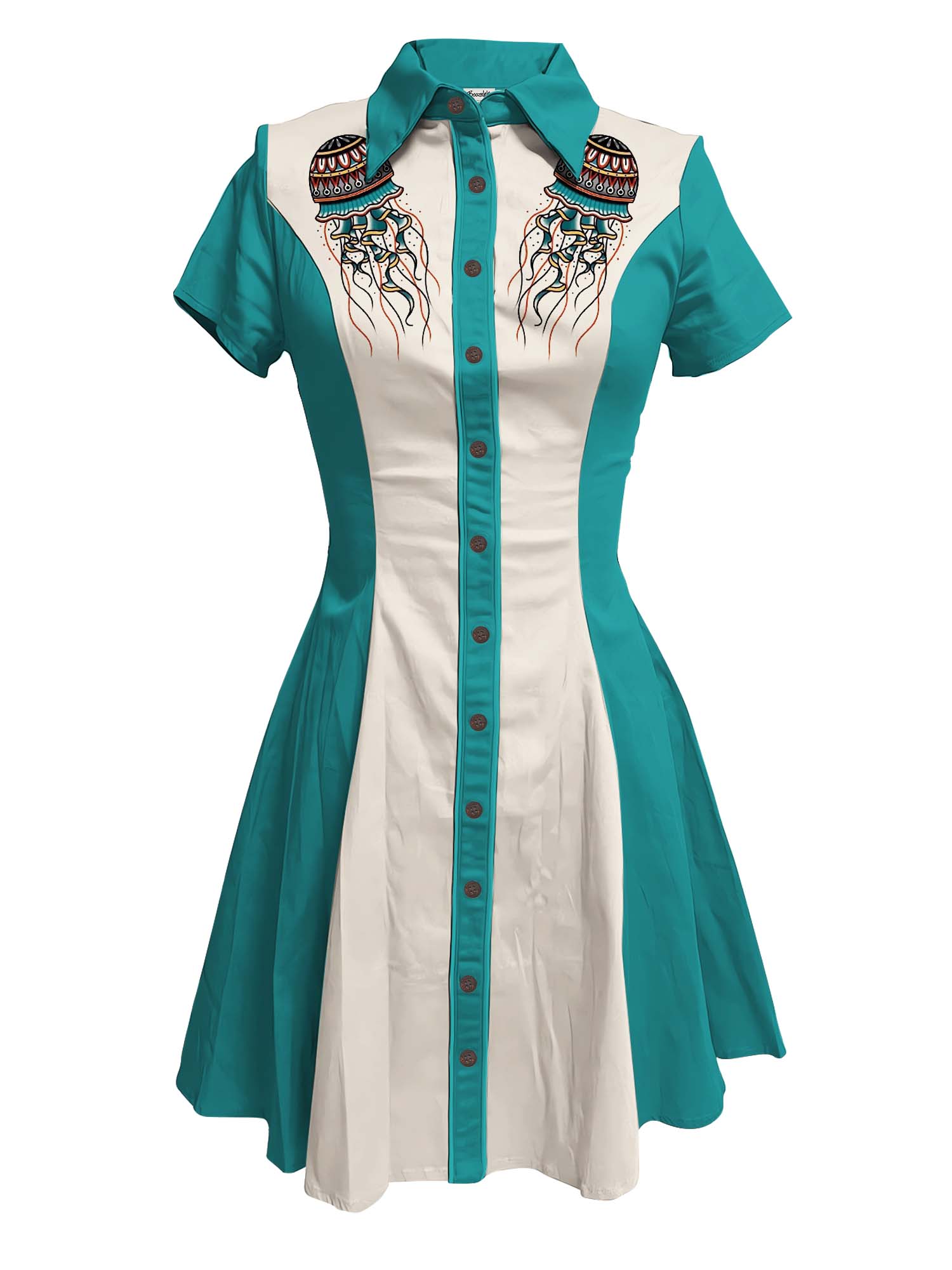 Vintage Jellyfish Tattoo - 100% Cotton Dress