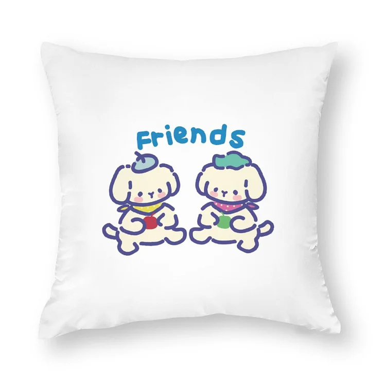 Polyester Pillow Case Cartoon-dog-friend-friendship  customized, personalized, gift