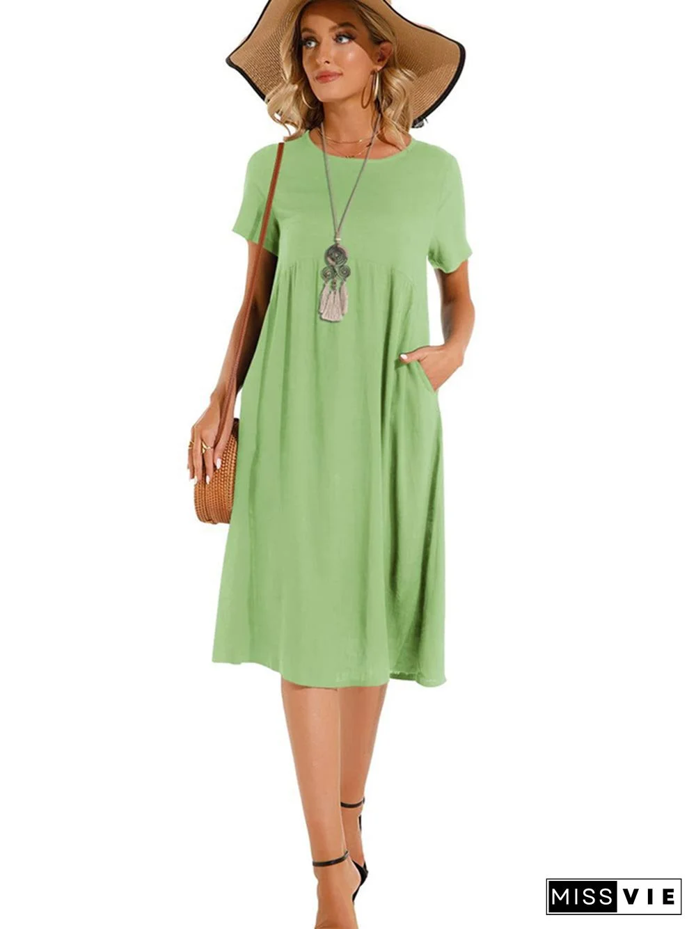 Pullover Ethnic Temperament Commuter Dress White Dresses