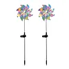 Solar Rainbow Pinwheel Garden Light with LED Solar Lights Solared Powered Wind Spinner Stake Waterproof Decorative Wind Spinner Lawn Lights for Lawn Patio Walkway Flower Bed