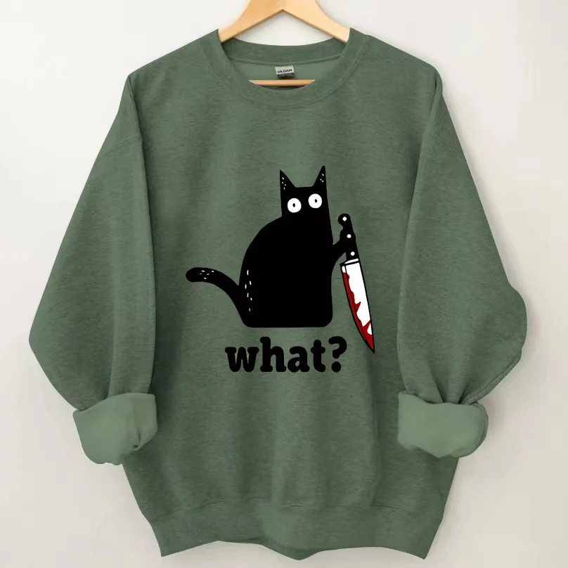 Eagerlys Funny Black Cat  Sweatshirt Eagerlys