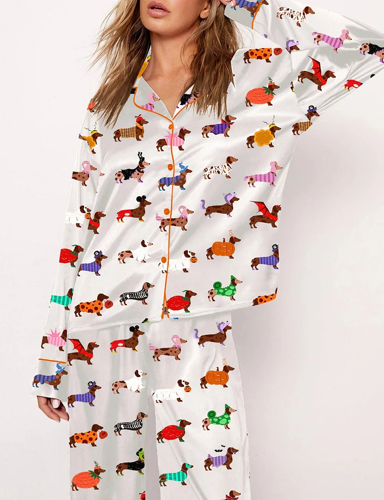 Women's Halloween Dachshund Pajama Set