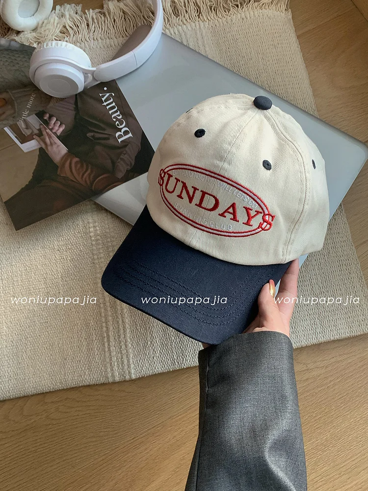 VACIGODENCasual Men Embroidered Baseball Caps Korean Simple Women Hip Hop Cap Summer Breathable Adjustable Sun Hat