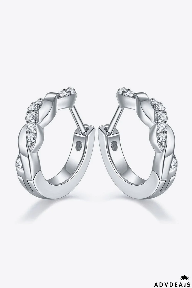 Moissanite Twisted Platinum-Plated Earrings