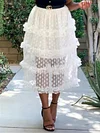 Fashion Vacation Gauze Polka-Dot High Waisted Skirts