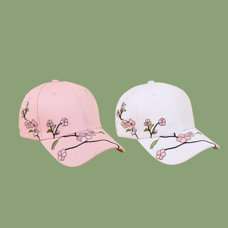 Korean Fashion Wild Embroidery Plum Baseball Cap