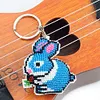 Rabbit Beaded Counted Cross Stitch Ornament Kit Cross Stitch Bead Keychain (A)