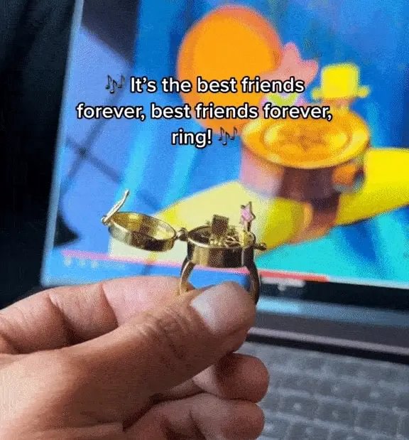 A Pair of Spongebob Best Friends Forever Anels| The Best Friends Forever Rings