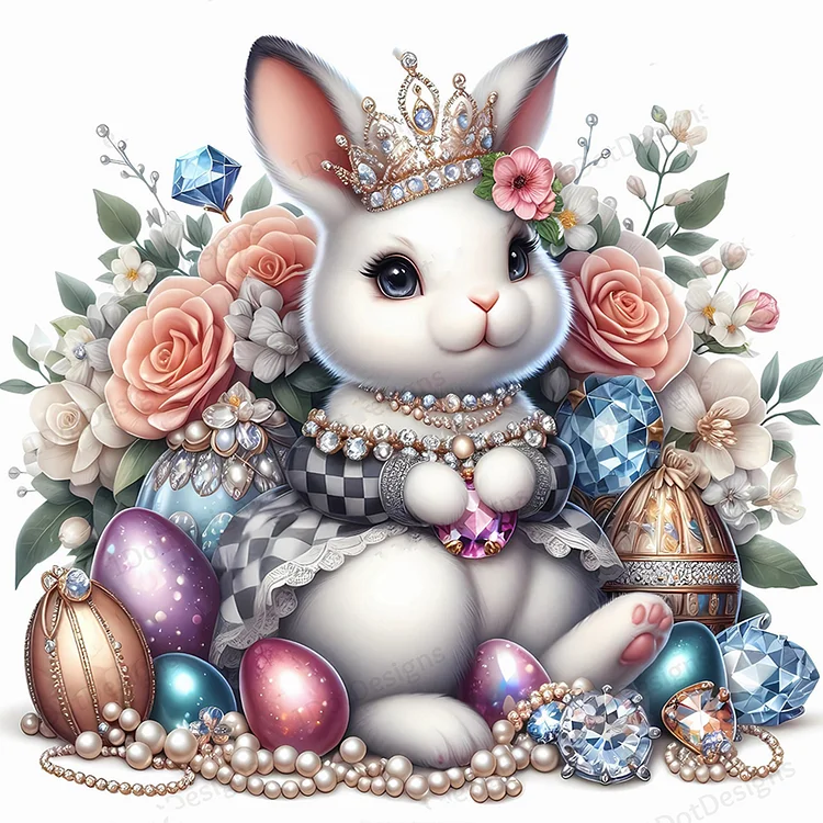 Full Round Diamond Painting - Jewelry Bunny 30*30CM