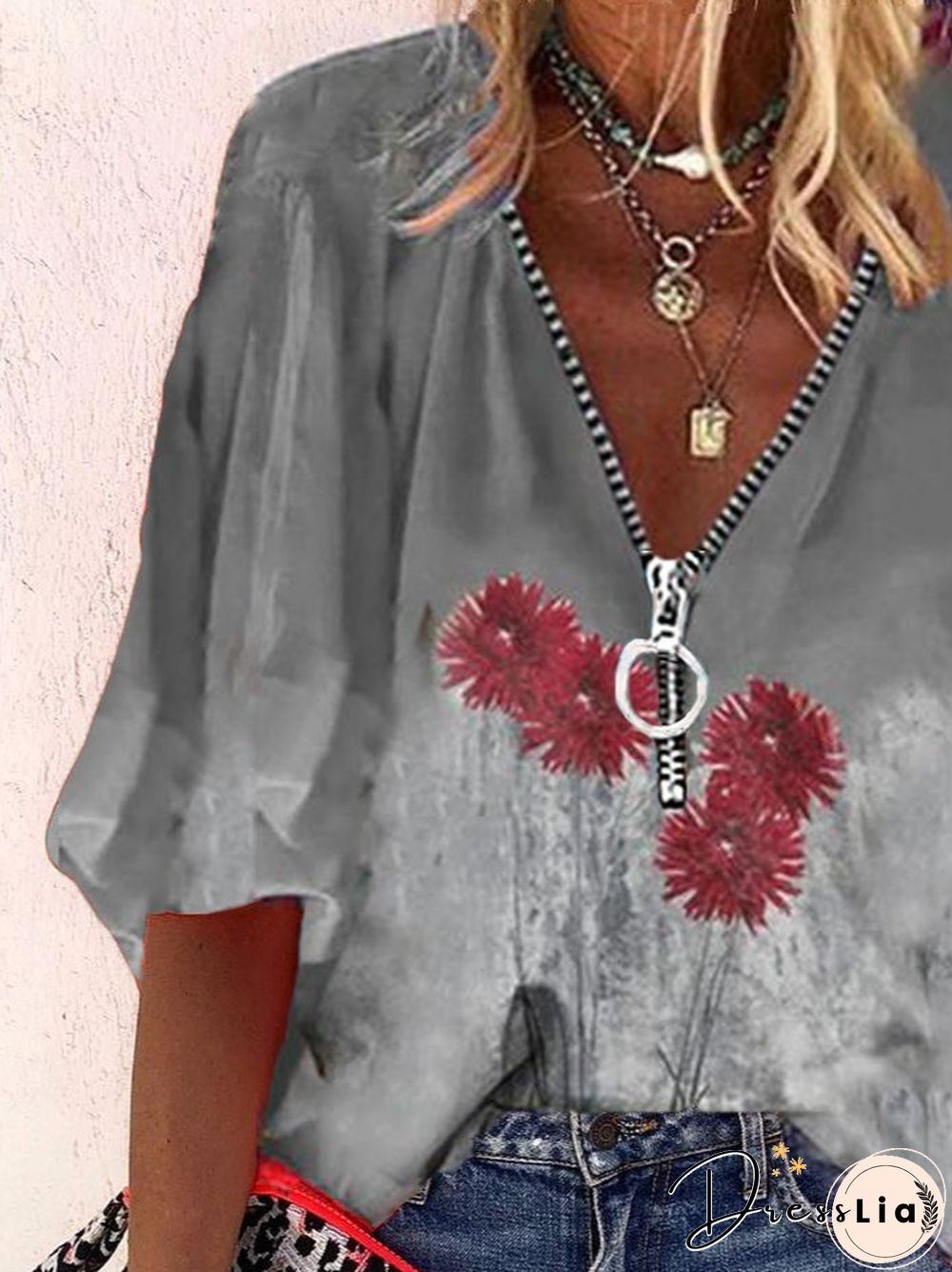 Zipper Cotton Tops