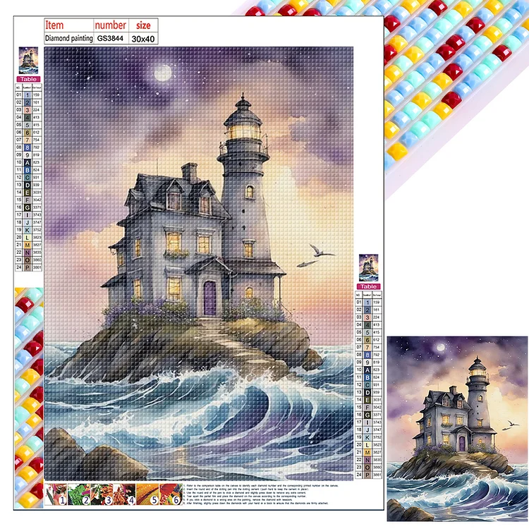 Seaside Lighthouse  - Full Square - Diamond Painting(30*40cm)