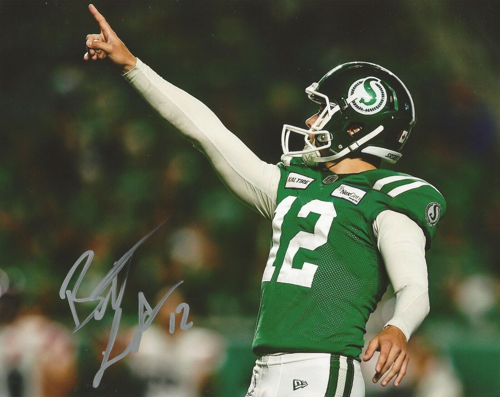 BRETT LAUTHER SIGNED SASKATCHEWAN ROUGHRIDERS 8x10 Photo Poster painting w/COA