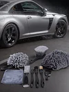 Car Wheel Detail Brush Kit Soft-Bristled Rim Cleaner Tire Shine Applicator Pad