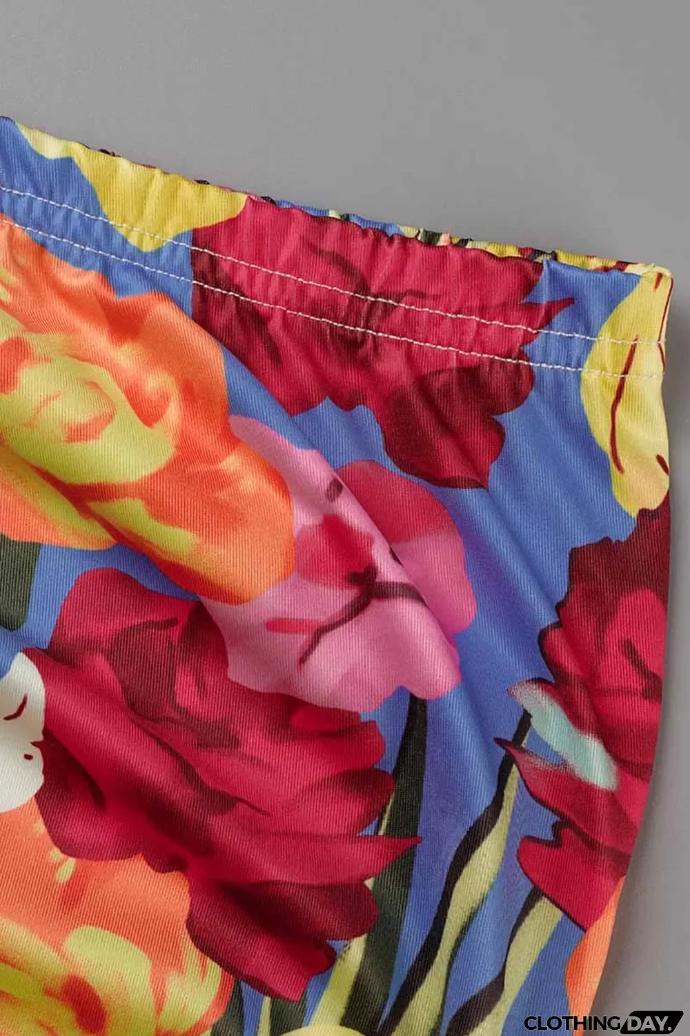 Green Fashion Street Print Patchwork Halter Sleeveless Two Pieces