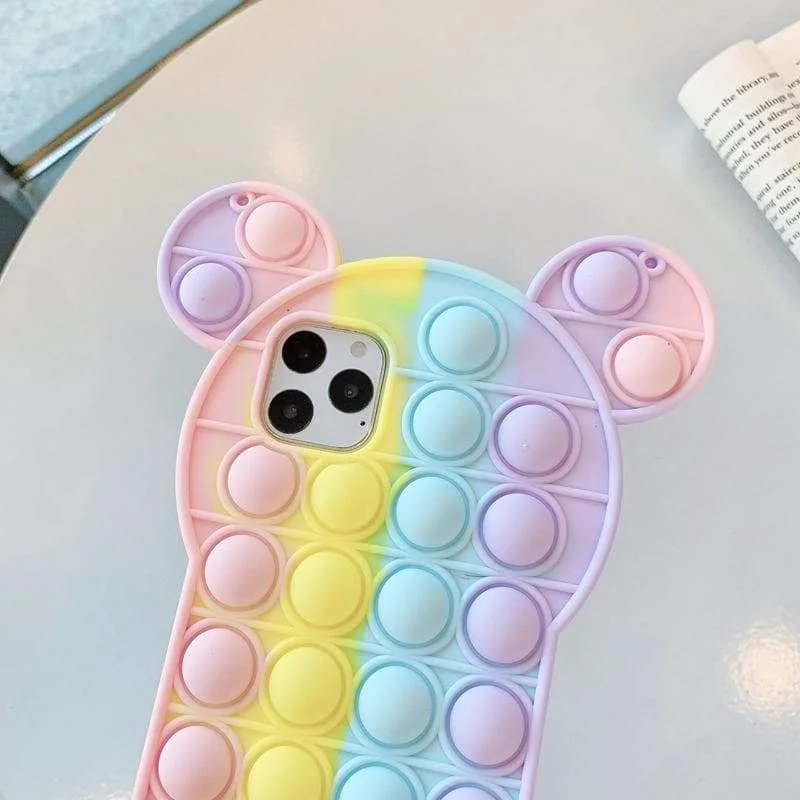 Pastel Cute Bear Rainbow Kawaii Silhouette Phone Case SS1753