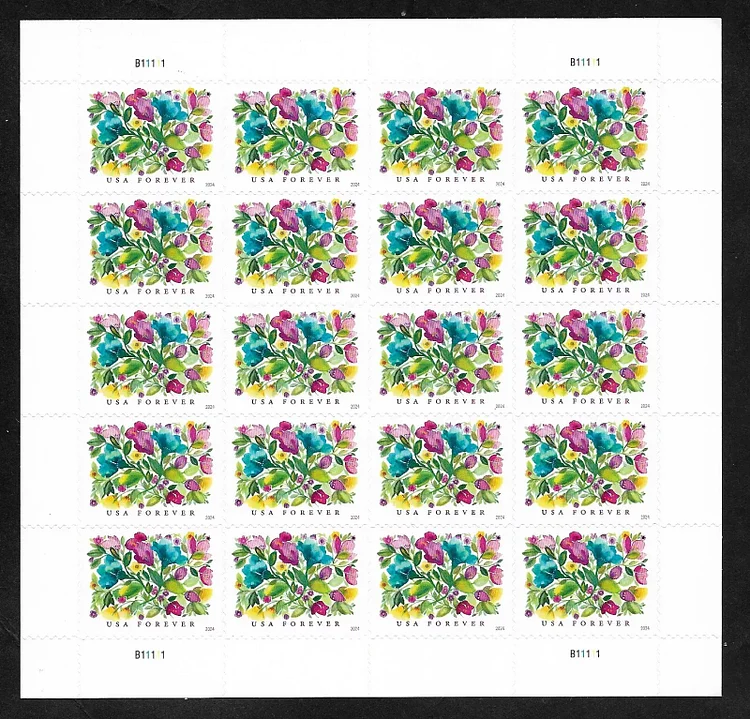 2024 US Celebration Blooms Forever Stamps Abstract Flowers Stamps