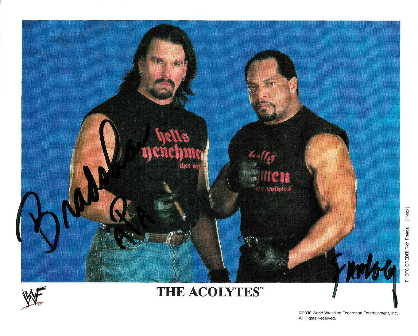 WWE THE ACOLYTES P-628 APA HAND SIGNED AUTOGRAPHED 8X10 PROMO Photo Poster painting WITH COA