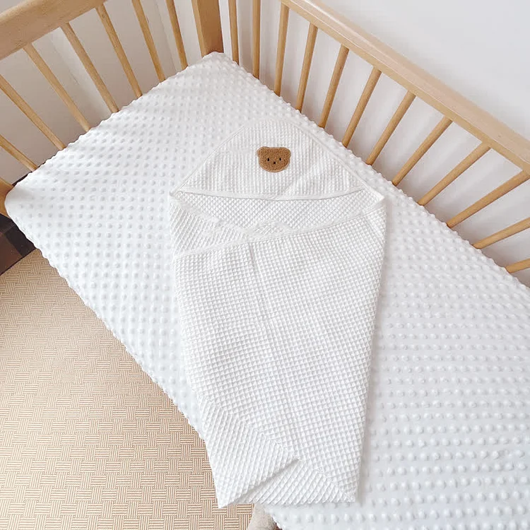 Baby Embroidered Bear Newborn Wrap Blanket