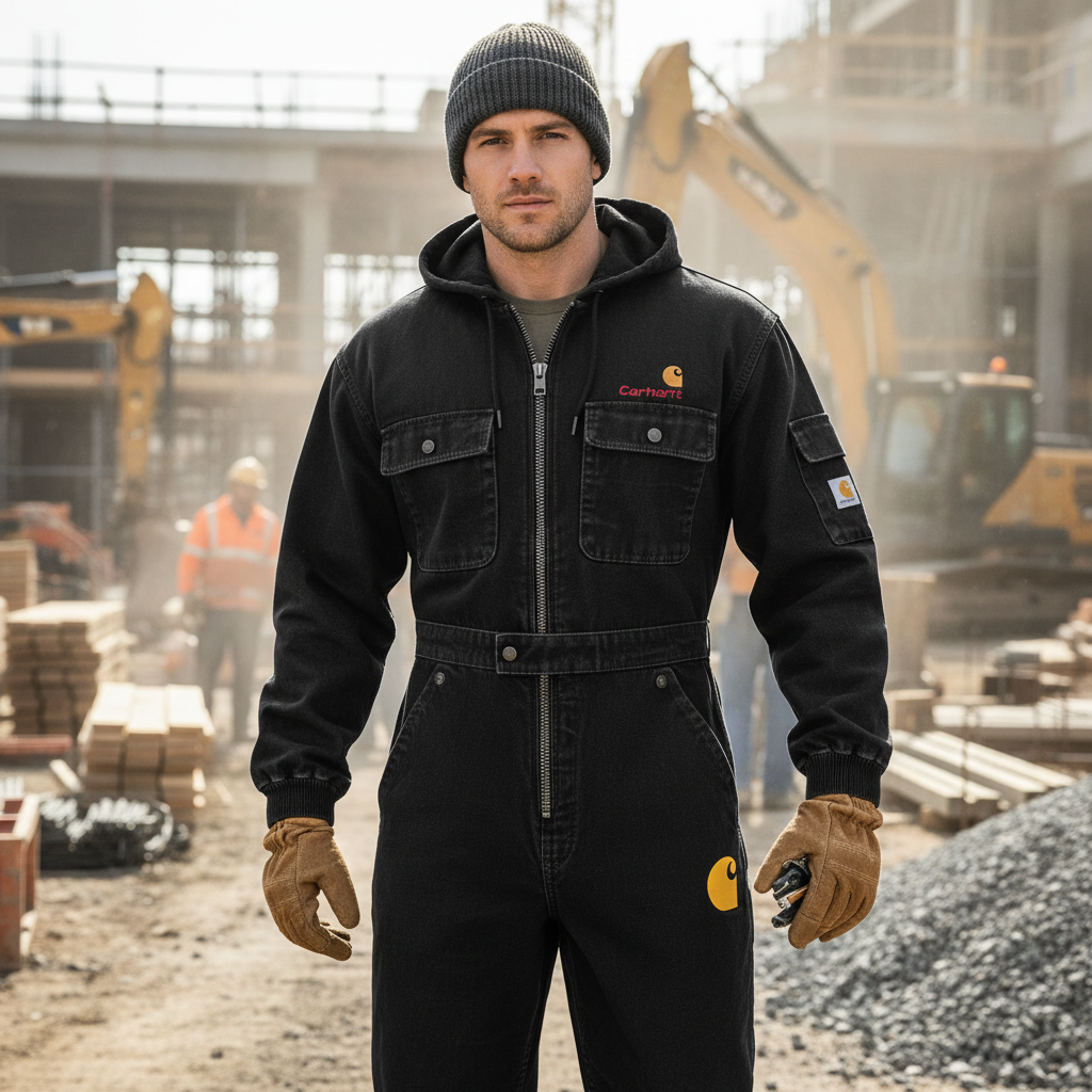 Men's Multi-functional Hooded Jumpsuit Outdoor Workwear